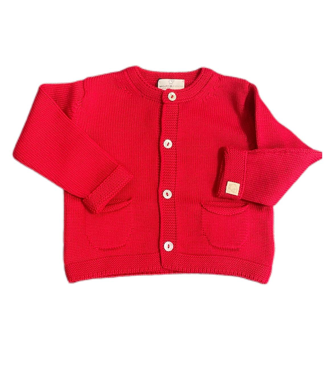 Cardigan in lana - rosso baby