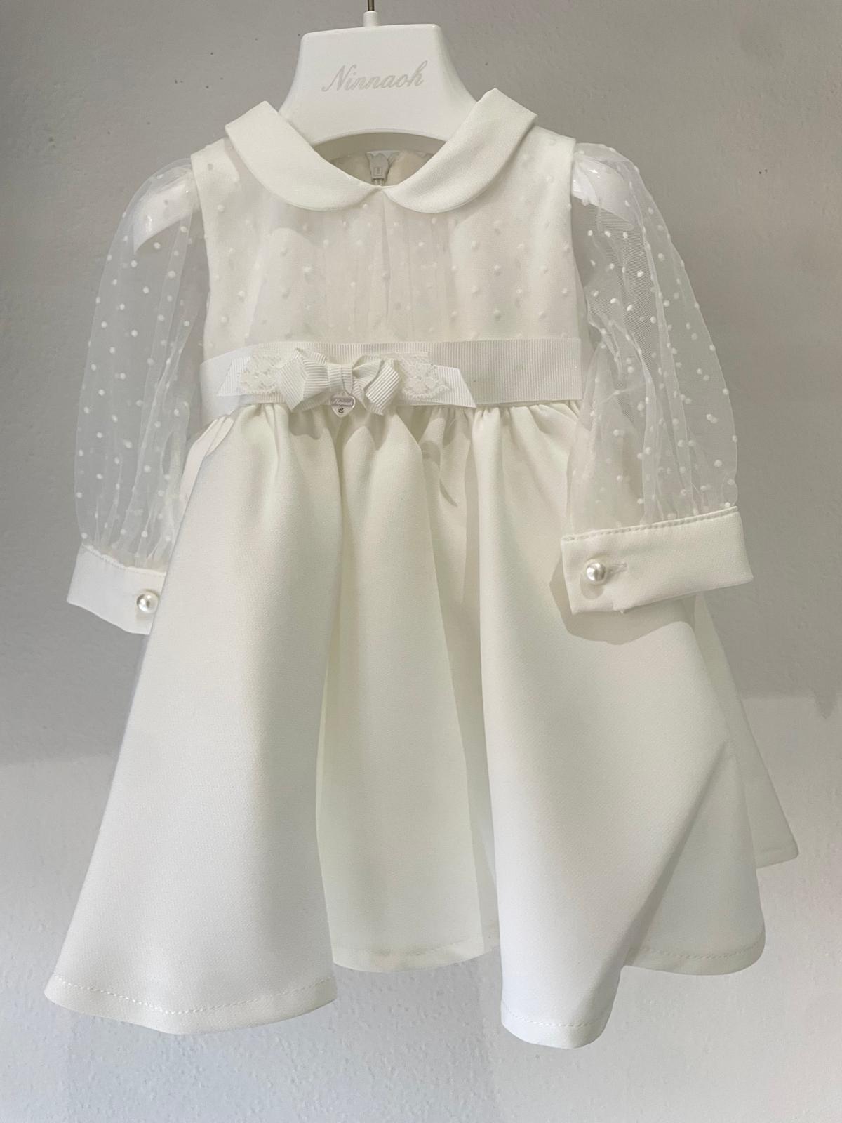 Abito con maniche in tulle