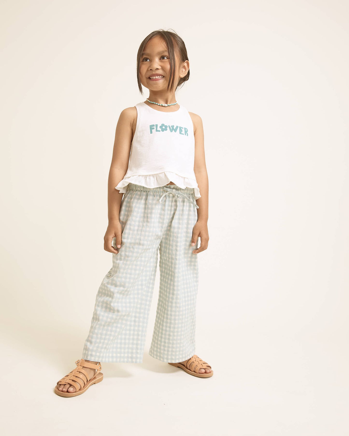 Pantalone Gingham Acqua