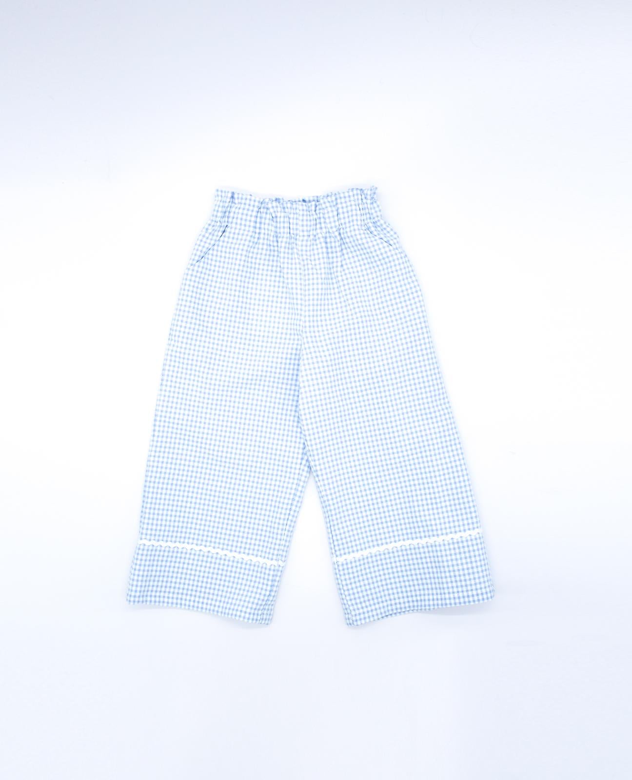 Pantalone Vichy con dettaglio Passamaneria